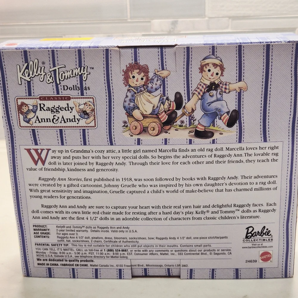 Barbie Collectibles Raggedy Ann & Andy Collector Edition Dolls NRFB Storybook